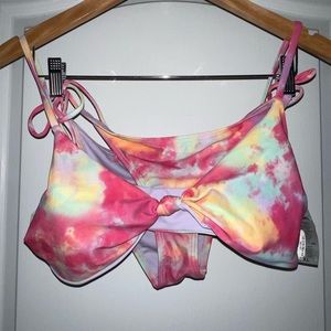 NEW Surf Style Brand Tie Dye Bikini 2 Piece Juniors XL- Pink/ Lavender / Teal